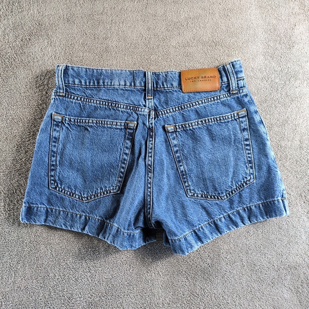 Lucky Brand Womens Denim Jean‎ Shorts Blue Size 26 High Rise Pleated Y2K - Picture 2 of 8